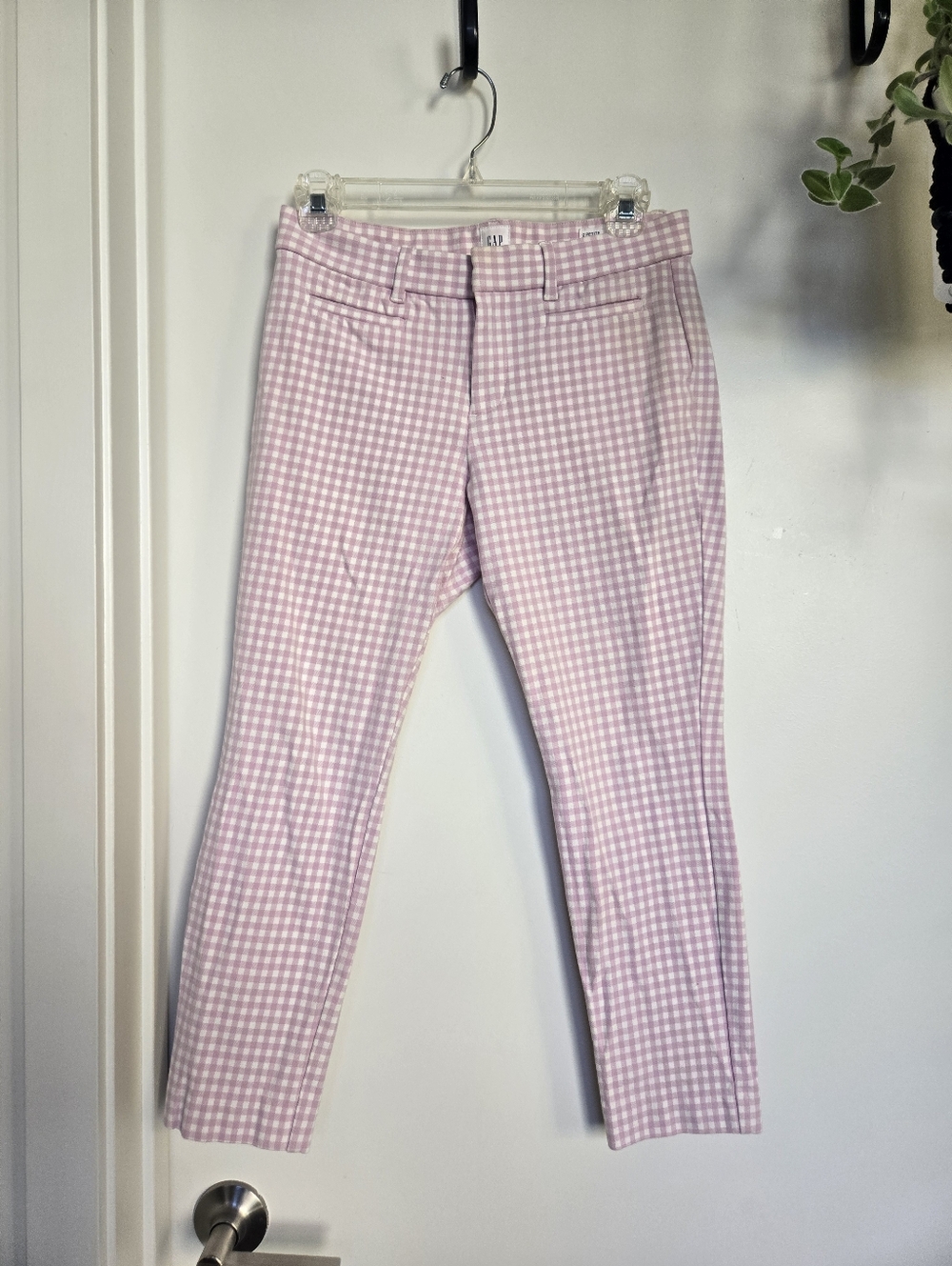 Gap Pink Gingham Ankle Pants